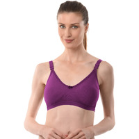 Vanila D Cup Size Seamless Bra Lingerie for Women- Comfortable and Supportive - Made with Milanch Fabric and Hosiery - Perfect for Everyday Wear (Purple, Size 32- Pack of 1)