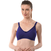 Vanila D Cup Size Seamless Bra Lingerie for Women- Comfortable and Supportive - Made with Milanch Fabric and Hosiery - Perfect for Everyday Wear (Blue, Size 40- Pack of 1)