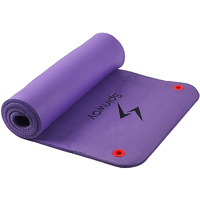 Spinway Gym Mat All-Purpose 10mm Thick High Density Anti Tear Exercise Mat with Carrying Strap 6 feet x 2 feet x 10mm Purple