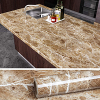 KASHIVAL Brown Marble Wallpaper Peel and Stick Vinyl Granite Contact Paper Self Adhesive Wall Paper Stickers for Kitchen Countertop Cupboard 60 * 200 cm