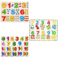 UJIE Pack of 1 Wooden Colorful Number Learning Educational Board for Kids with Knobs, (Knob-Numbers)