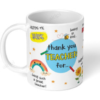 Akipi Thank You Teacher Mug, Best Teacher Gift, Teacher Mug, Helping Me To Grow Ceramic Mug 11Oz Designer Coffee/Tea Cup Arm570, 325 milliliter