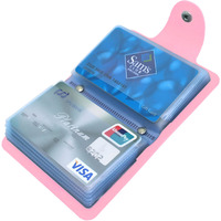 Kraptick Leather Credit Card Holder with Double-Sided Slots for Cards, Business Card Holder, ATM Card Holder for Women and Men- 24 Card Slots (Pink)