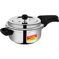 Prestige 3L Svachh Deluxe Alpha stainless steel Pressure Cooker|Outer lid|3-4 personsl|Deep lid for spillage control|Gas & induction compatible|Controlled GasketRelease System|Silver|10 years warranty