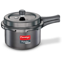 Prestige Popular Svachh Hard Anodised Pressure Cooker(3.0 L, Black, Deep Lid-Controls Spillage)