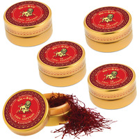 LION BRAND SAFFRON, Premium Kashmiri Mongra Saffron/Kesar (A+++ Grade) For Pregnant Women,Biryani,Beauty,Cooking&Sweets (Pack Of 1 (1Gm)) (Pack of 5 (5X1g=5grams))