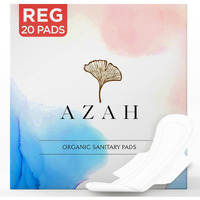 AZAH Sanitary Pads for Women (Pack of 20 Regular) 100% Organic Sanitary Pads for Women Cotton Sanitary Pads for Women | Without Disposable Bag