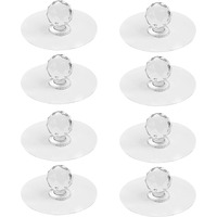 Jashgop Cabinet Drawer Pull Knobs - Self Adhesive Clear Acrylic Crystal Shaped Pulls Handles Knobs for Wardrobe Kitchen Cupboard Bathroom Dresser Furniture Door Window. (12)