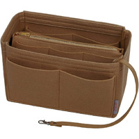 GREENSHEEP Purse Organizer Insert for Handbags, Premium Felt Organizer with Zipper Pocket (Medium, camel)