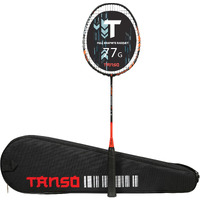 TANSO Arashi 1.0 Full Graphite Ultra Light Weight Carbon Fibre Strung Badminton Racket with Free Full Racquet Cover (77 Grams, 30 Lbs Tension, Strung with T65 Premium Strings) (Orange)