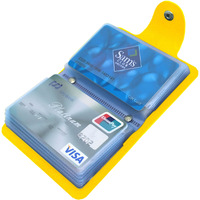 Kraptick Leather Credit Card Holder with Double-Sided Slots for Cards, Business Card Holder, ATM Card Holder for Women and Men- 24 Card Slots (Yellow)