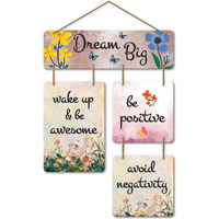 Artvibes Dream Big Decorative Wall Art MDF Wooden Hanger for Living Room | Bedroom | Home Decor | Office | Gift | Wall Hanging for Home Decoration | Modern Art (WH_6518N)