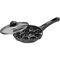 Prestige Omega Select Plus 14 Pits Paniyarakkal with Lid 20 cm (Aluminium, Non-Stick, Black)