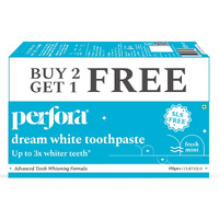 Perfora Whitening Toothpaste - 450 gms (150g X 3, Pack of 3) | Instant Teeth Whitening Toothpaste | Toothpaste for Kids & Adults | SLS Free Toothpaste | No Artificial Sweeteners | Made Safe Certified | Vegan Friendly Gel Toothpaste - Fresh Mint (Flavor)