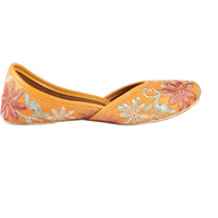 Miraya Impex Women's Rajasthani Ethnic Traditional Slip-On Mojari Flats Jutti (Yellow, Numeric_9)