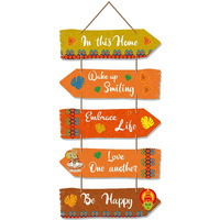 Artvibes Home Quotes Decorative Wall Art MDF Wooden Hanger for Living Room | Bedroom | Gifts | Hangings for Home Decoration | Modern Decor Items | Artworks (WH_7310N), Set of 5