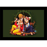 LIFEHAXTORE Raasleela Radha Krishna Art Framed Painting | Ready to Hang (Wood, 12inch x 18 inch)