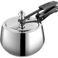 Vinod Europa Stainless Steel Handi Shape Inner Lid Pressure Cooker - 3 Litre | Sandwich Bottom Cooker | Induction and Gas Base | ISI and CE certified | 2 Years Warranty