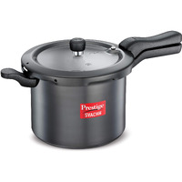 Prestige Svachh Hard Anodised Aluminium Outer Lid Pressure Cooker, 7.5 Litre, Black, 7.5 Liter