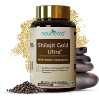 Neuherbs Shilajit Gold Ultra With Better Absorption | 100% Natural Ayurvedic Shilajit Capsules For Strength, Stamina & Energy (60 Capsules Pack of 1)