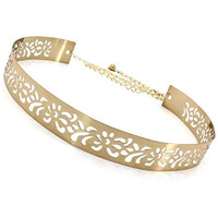 YouBella Jewellery Celebrity Inspired Adjustable Metal Plate Type Golden Kamarband Waist Belt for Women/Girls