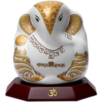 DIVINITI Ceramic Ganesh Idol Car Dashboard for Good Luck & Positive Vibes Lord Ganesha ji Statue Mandir, Home, Office Decor Puja & Spiritual Gifts | Religious Symbolism (6.2X5.2X6.5CM