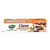 Dabur Herb'l Clove 300g (200g + 100g) - Cavity Protection Toothpaste with No added Fluoride and Parabens