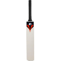 STARTER Poplar Willow Cricket Bat with Poplar Handle Wood for Tennis Ball- 10+ Years Kids- Size 5 - Red & Black