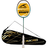 HUNDRED Flutter FF Zoom Ultra-Thin 6.5mm Shaft Strung Badminton Racket with Full Racket Cover (78 g, Max Tension  32 LBS)