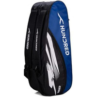 Hundred Cosmogear Badminton Kit-Bag (Black/Royal Blue)|Double Zipper|Bag with Front Zipper Pocket