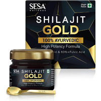 SESA Shilajit Gold Resin I With 24k Gold | 60%+ Fulvic Acid (Certificate Included) | Helps Boost Stamina, Immunity & Muscle Recovery| |100% Ayurvedic - 20 g