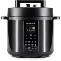 Nutricook Stainless Steel 6 Litre Smart Pot 2, 1000W, 9 In 1 Instant Programmable Electric Pressure Cooker, Slow Cooker, Rice Cooker, Steamer, Saute pot, Yogurt & Soup maker, Warm Food, Smart Lid