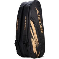 Hundred Cosmogear Badminton Kit-Bag (Black)|Double Zipper|Bag with Front Zipper Pocket