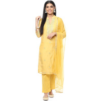 BIBA Women Polyester Blend Embroidery Salwar Kurta Dupatta(Skdassorted8491_Yellow_38)