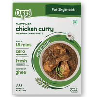 CURRYiT Instant Chettinad Chicken Curry Paste | Just Add Chicken, Mutton, Fish, Egg | Ready in 15-30 Mins | Serves 4-6 | Made with Ghee | No Preservatives | Ready To Cook Indian Masala Gravy | 250g