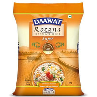 Daawat Rozana Super Basmati Rice 5Kg| For Everyday Consumption| Cooked Grain Upto 13mm*| Naturally Aged