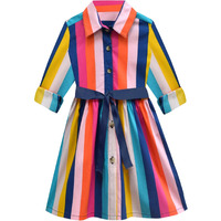 A.T.U.N. (ALL THINGS UBER NICE) Girl's Cotton Shirt Knee-Length Casual Dress (GDRS SHT_Multicolor4_8-9 Years)