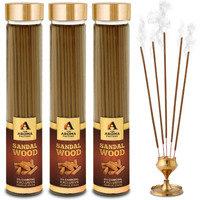 The Aroma Factory Chandan Sandalwood Agarbatti for Pooja,Luxury Incense Sticks,No Charcoal,100% Herbal Fragrance Agarbathi (Bottle Pack of 3x100g)