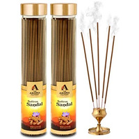 The Aroma Factory Kesar Chandan Saffron Sandal Agarbatti for Pooja,Luxury Incense Sticks,100% Herbal Fragrance Agarbathi, 0% Surphates (Bottle Pack of 2x100g)