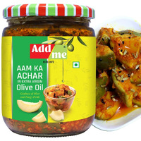 Add me Mango Pickle Aam Ka Achar in Extra Virgin Olive Oil 500 gm Pickles Glass Pack