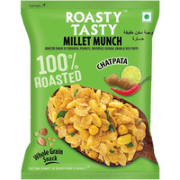 Roasty Tasty Millet Munch Chatpata 200g - Gluten Free Healthy Snacks For Kids | Ideal for Weight Management | Cholesterol-Free Millet Namkeen