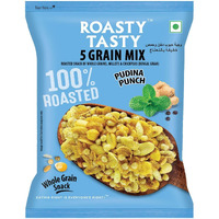 Roasty Tasty 5 Grain Mix Roasted Snack of Whole Grain & Millets with Pudina Punch Roasted Namkeen Snacks 200g | Healthy Snacks for All | No Trans Fat | Export Quality | Great Diet Snack for weight loss