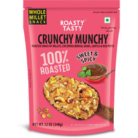 Roasty Tasty Crunchy Munchy 340g | Healthy Snack | No Onion No Garlic | Ideal Millet Namkeen for Kids & Adults | Low Calorie Snacks - Roasted Namkeen - No Cholesterol, No Transfat Diet Mixture in Peri Peri Masala | Millet Snacks Items