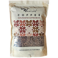 Wnature Organic Roasted, Coffee Beans,Medium roast, 100% Pure N Natural, Bag, 1kg