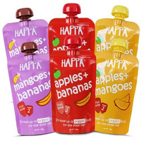 Happa Organic Baby Food, Favourite Fruits Variety Pack (Apple+ Mango, Mango + Banana, Apple + Banana), 110gram tubs, Pack of 6