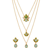 VOYLLA Forever More Green Layered Necklace set for women