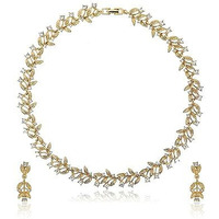 Estele Gold Plated Delicate Climber Necklace And Matching Earring For Girls and Women