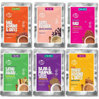 Early Foods - (6 Trial Pack Combo) Organic Porridge Mixes & Dry Dates Powder - 50g Each