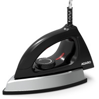 AGARO Regal Heavy Weight Electric Dry Iron, 1000W, Non- Stick Coated Heavy Sole Plate, Removes Wrinkle, Creases, Black