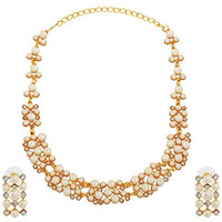 Estele Gehena Gold Plated Beautiful Pearls Collection Necklace Set for Women/Girls